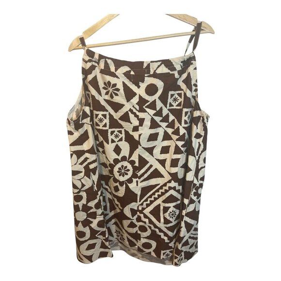 Urban Outfitters BDG Eva Mini Dress XL Brown Tiki Tropical Beach Coastal Neutral - Picture 3 of 12